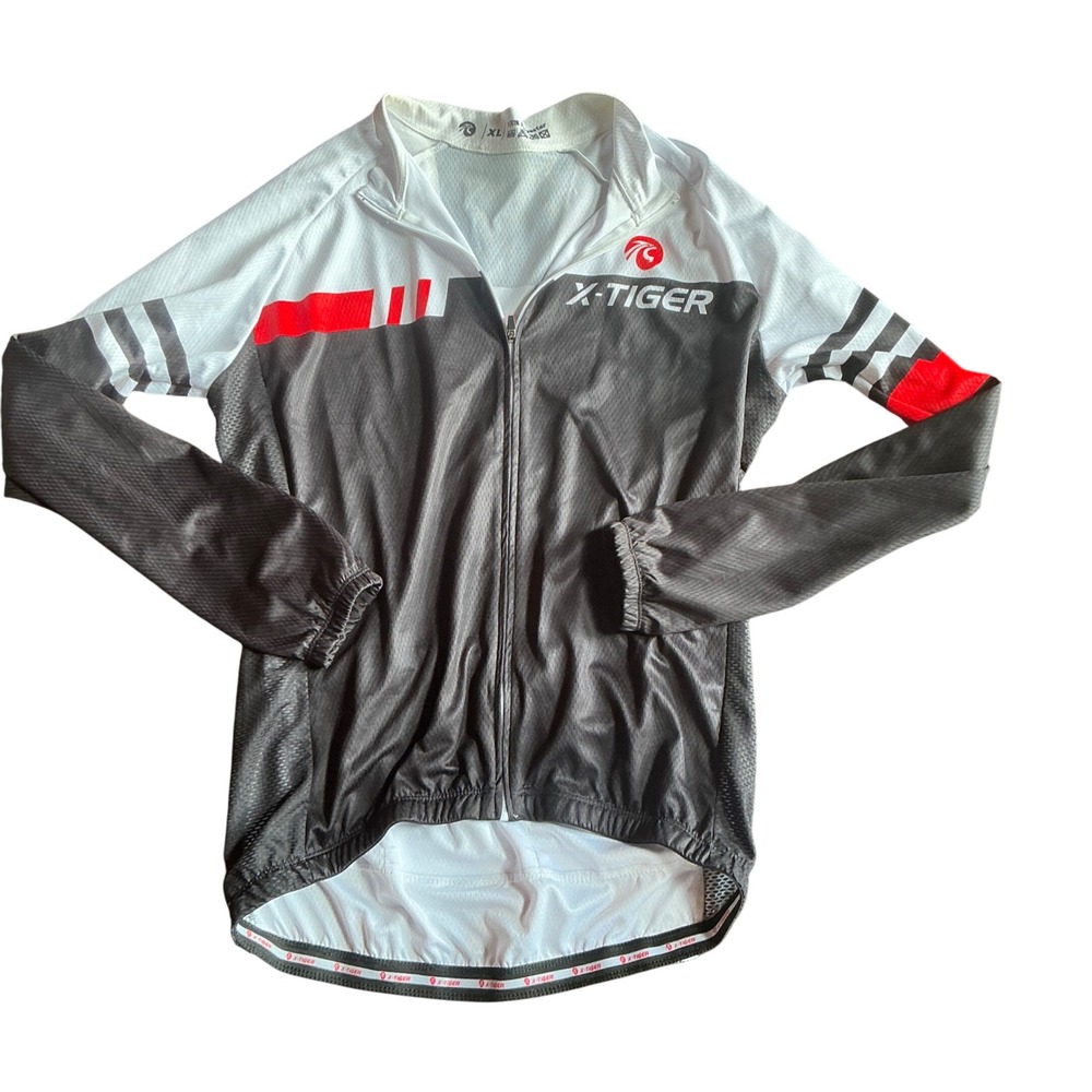 X-Tiger Cycling Jersey Long Sleeve Full Zip‎ Padded Breathable Men XL